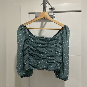 🔥SALE! ✅ Fashion Nova Women’s Dotted Top Size Large Green